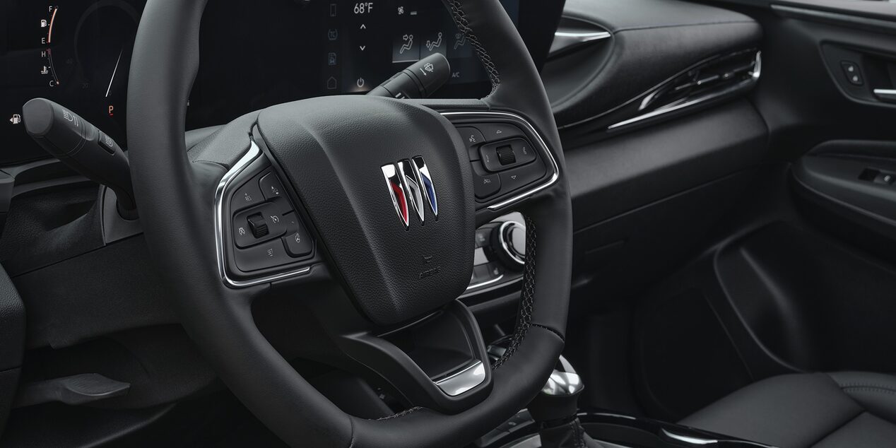 Close Up View of Buick's Steering Wheel and Dashbaord