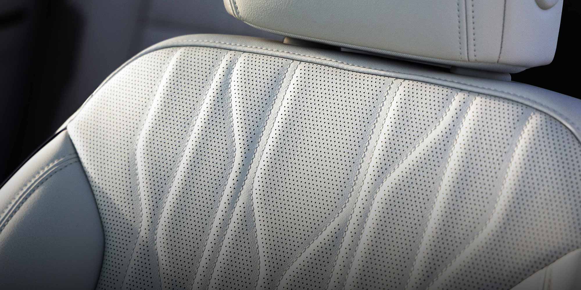 Close-up of a White Seat inside a 2026 Buick Enclave