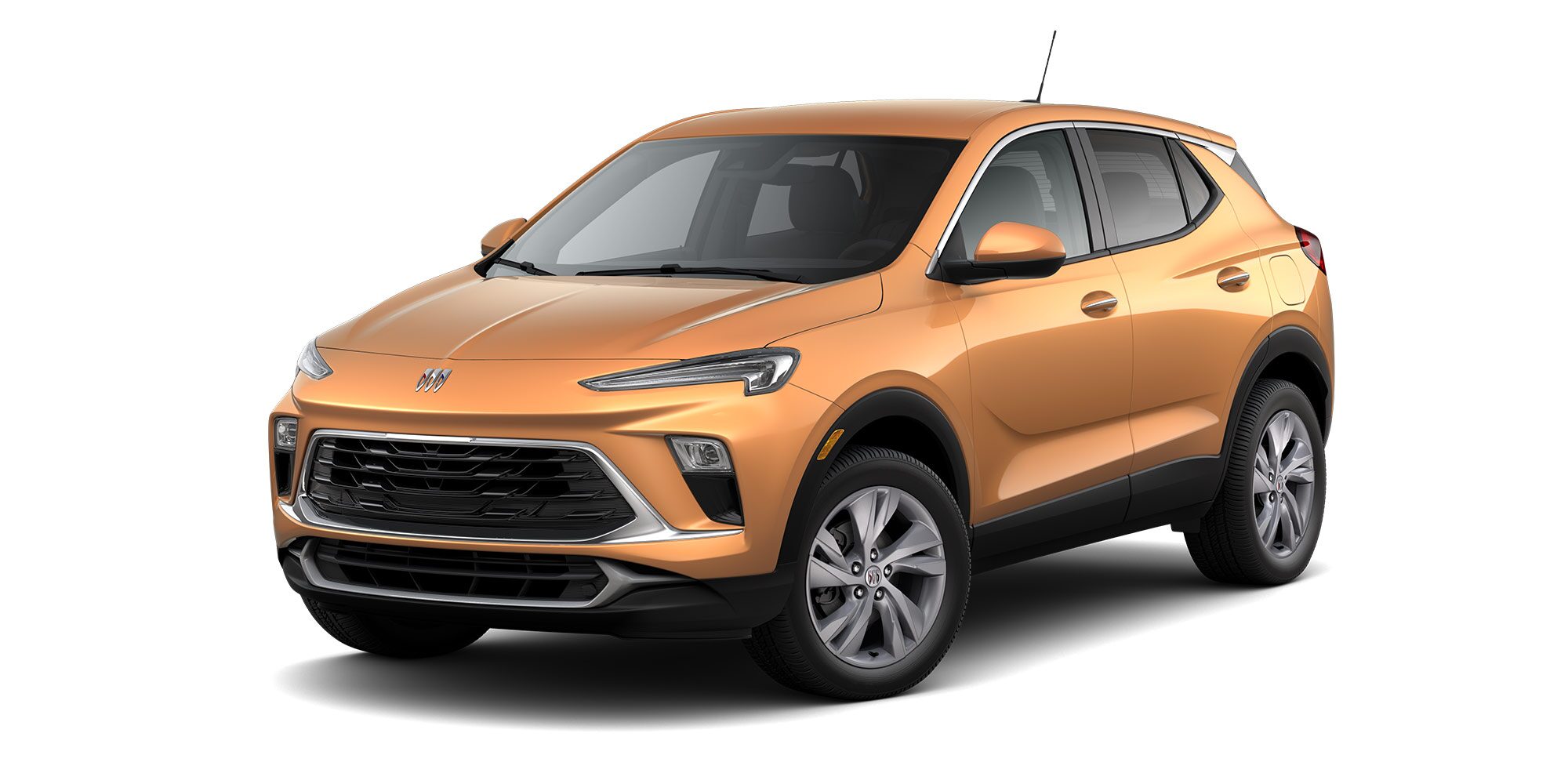 Front Three-Quarters View of the 2026 Buick Encore GX Preferred Subcompact SUV in the Color Copper Ice Metallic