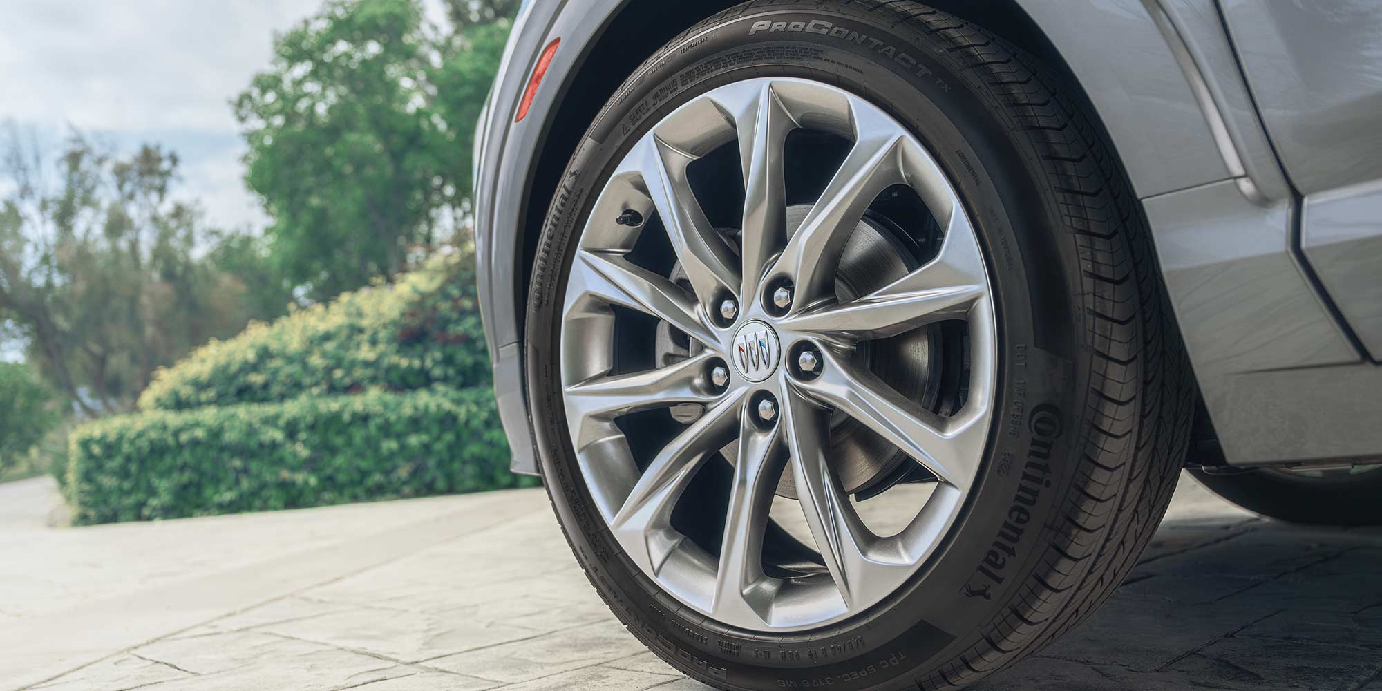 Close up view of the wheels of the 2026 Buick Encore GX.
