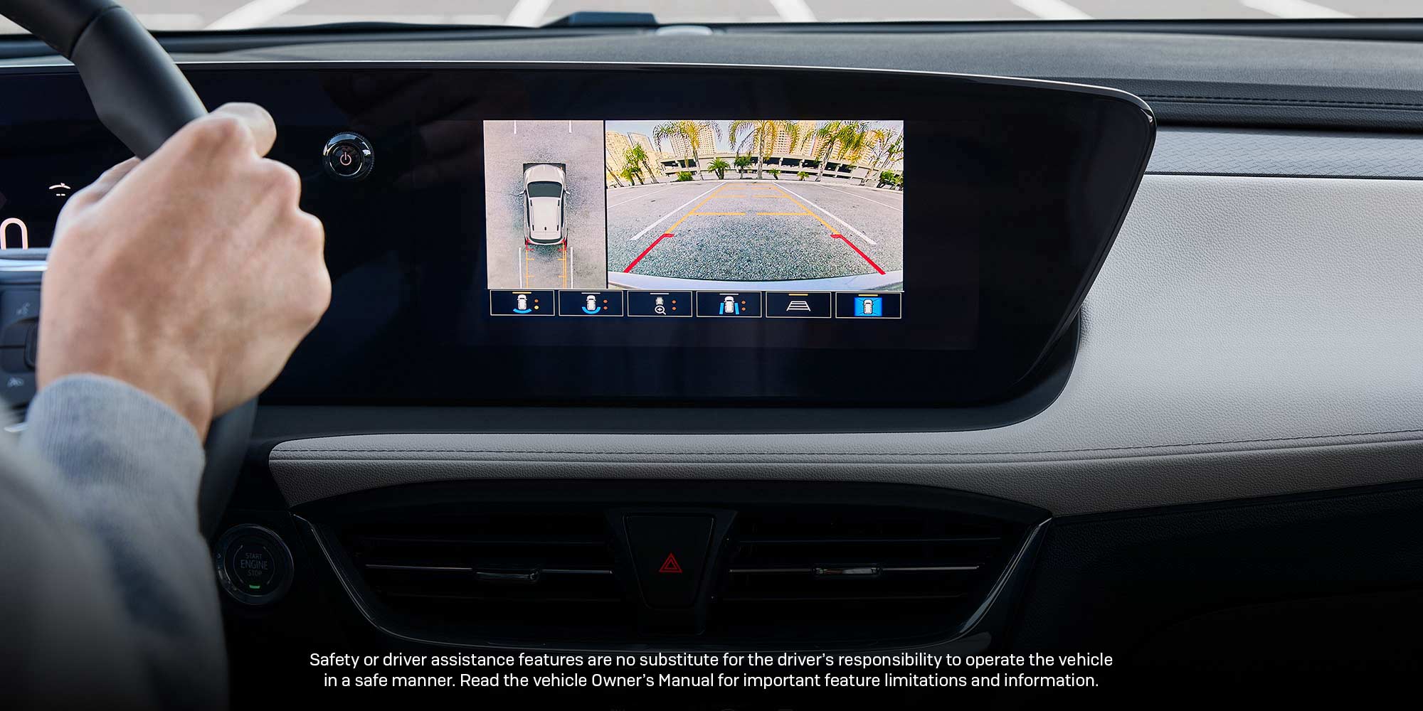 Close up view of the infotainment display of the 2026 Buick Encore GX showing a camera view.