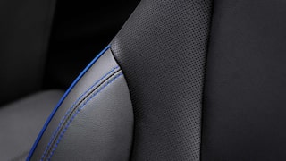 Close up view of the leather stitching on the seats of the 2026 Encore GX.