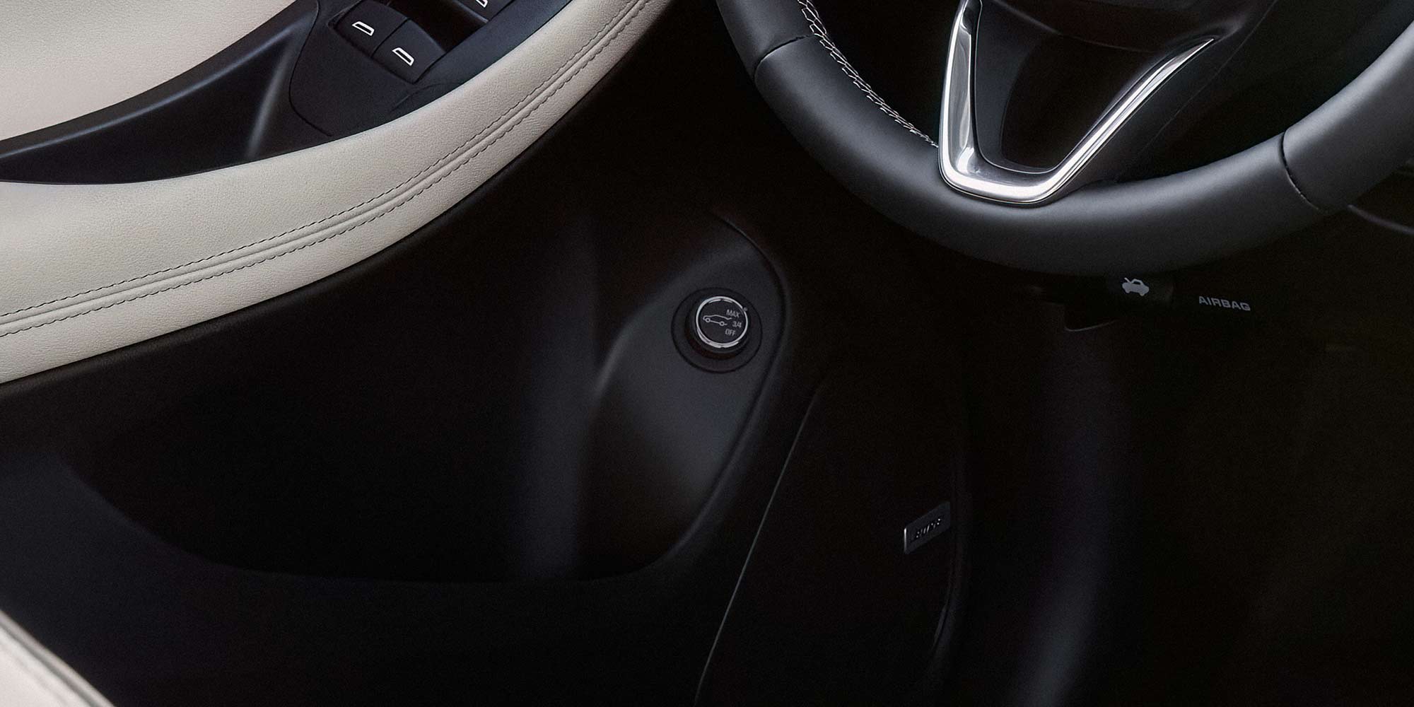 Close up view of the available power liftgate on the interior of the driver's door of the 2026 Buick Encore GX.