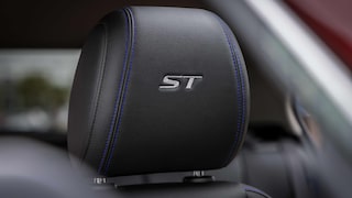 Close up view of the ST Badging on the seats of the 2026 Buick Encore GX ST.