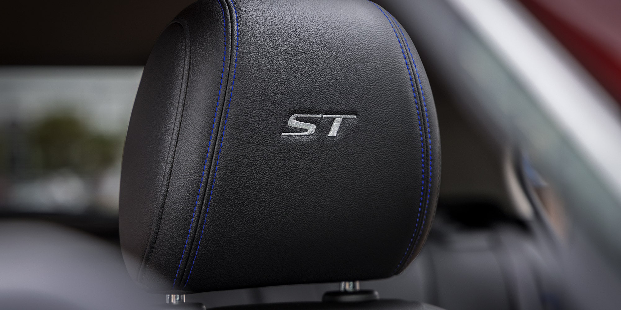 Close up view of the ST Badging on the seats of the 2026 Buick Encore GX ST.