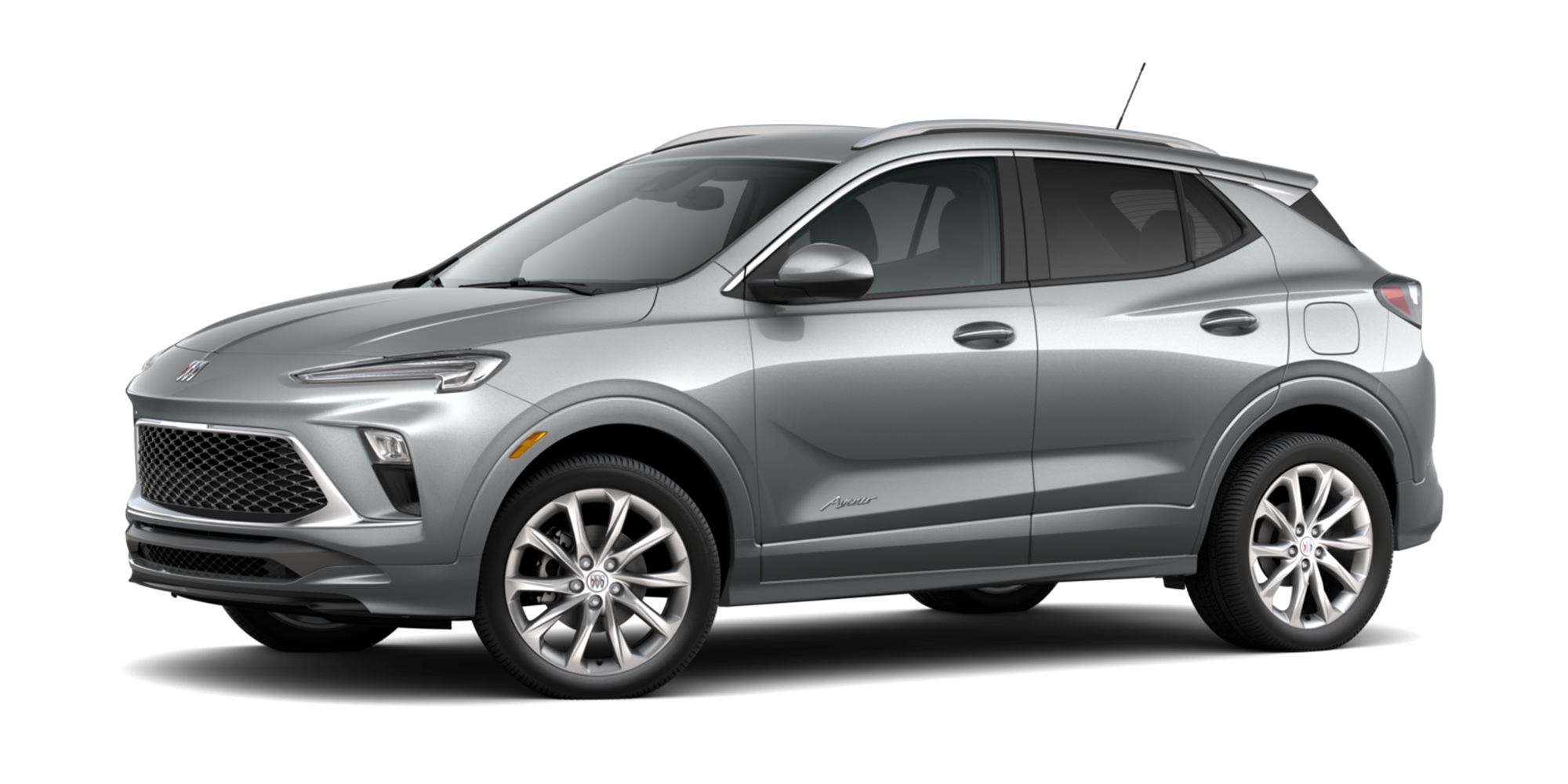 Three-Quarters View of the 2026 Buick Encore GX Avenir Luxury SUV in the Color Summit White