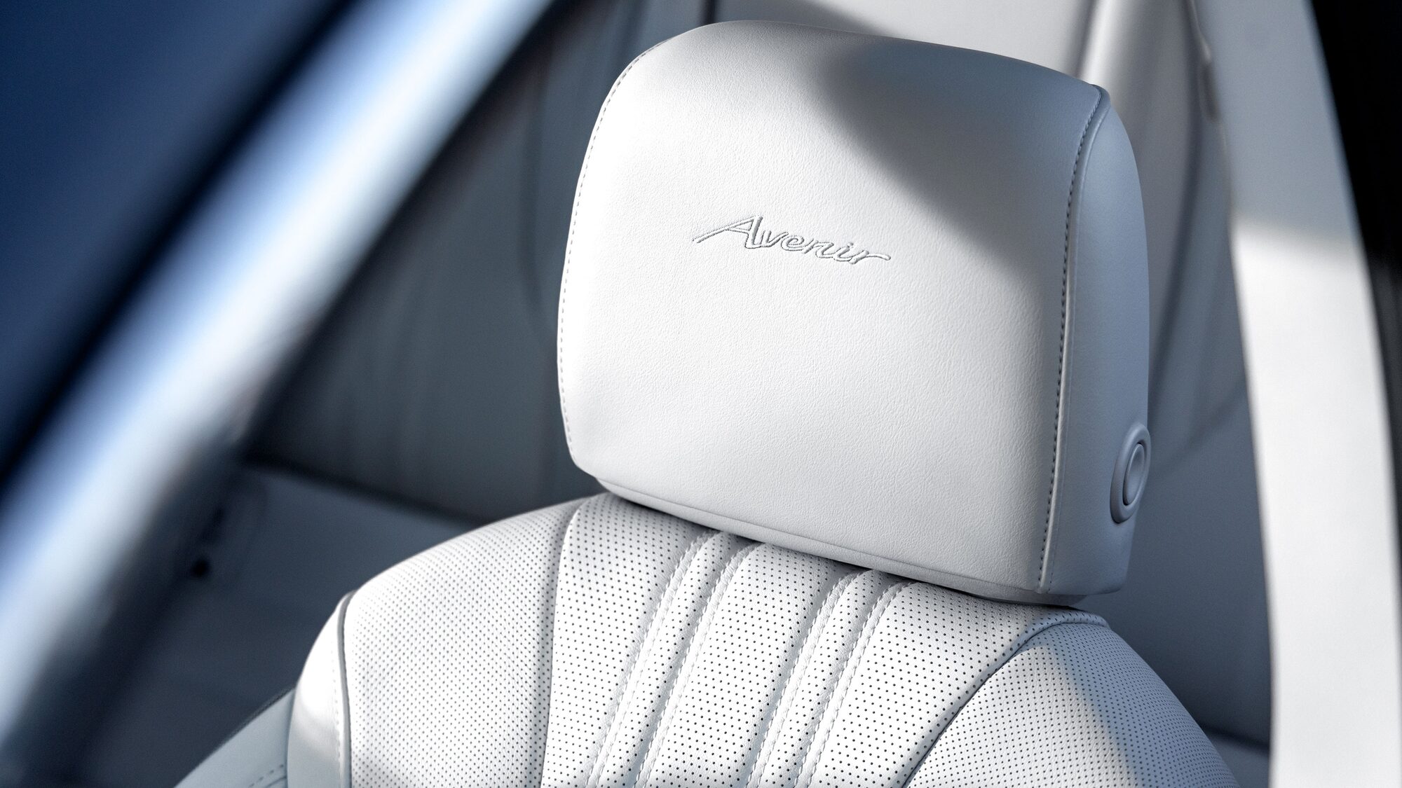 Close-up of the Interior Quilted Perforated Front Leather-appointed Seats in the Buick Envision Avenir Luxury SUV