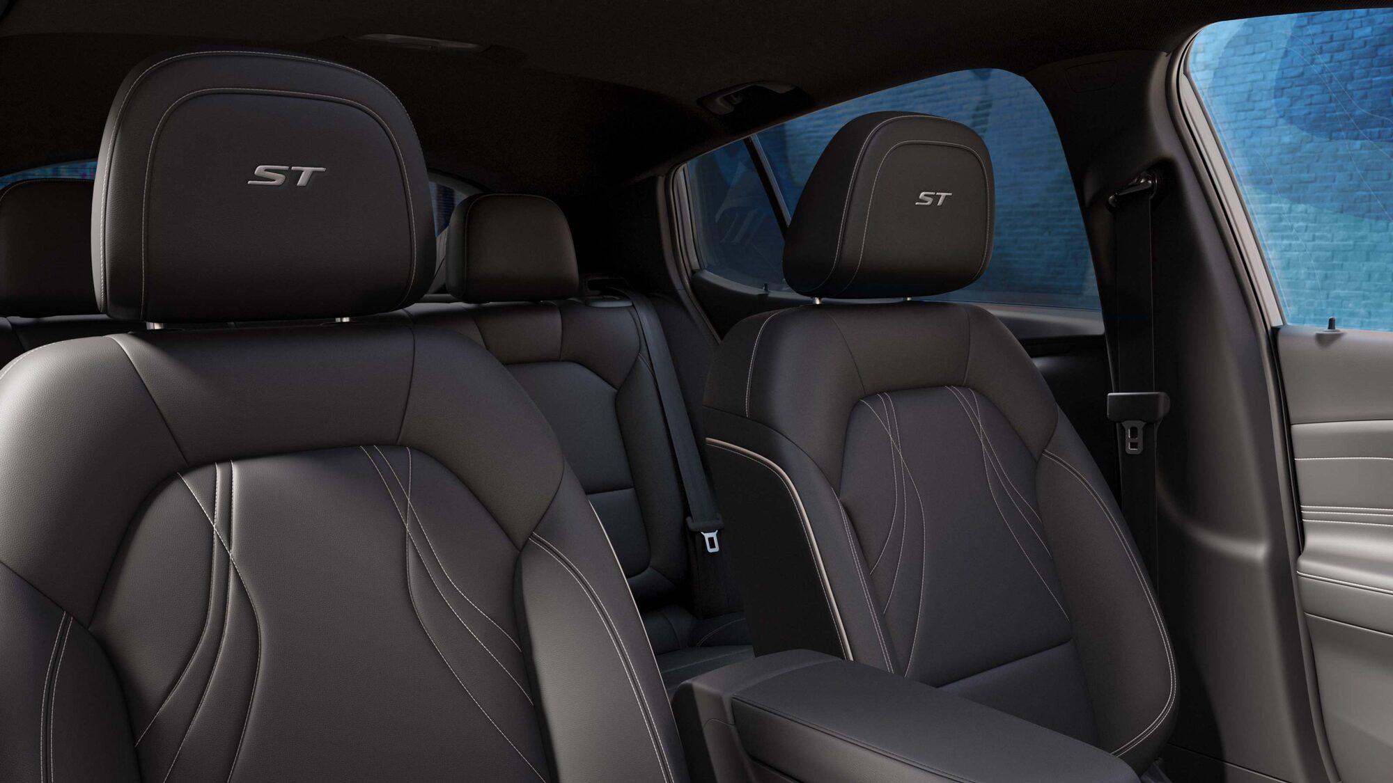 Driver Seat View of the 2026 Buick Envista Cabin and Interior Outlooking the Blurry City at Night