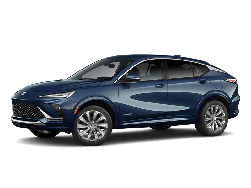 Three-Quarters View of the 2026 Envista Avenir Luxury SUV in the Color Ocean Blue Metallic