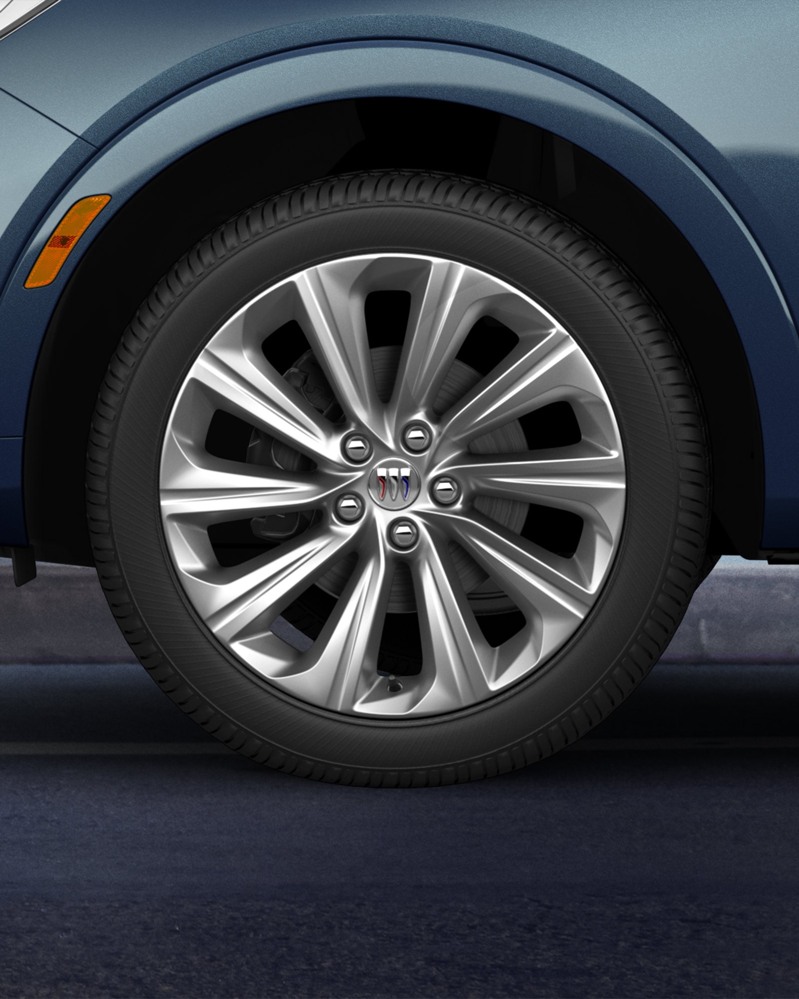 Close-up of the 2026 Buick Envista Avenir's 19" Wheels with Pearl Nickle Finish