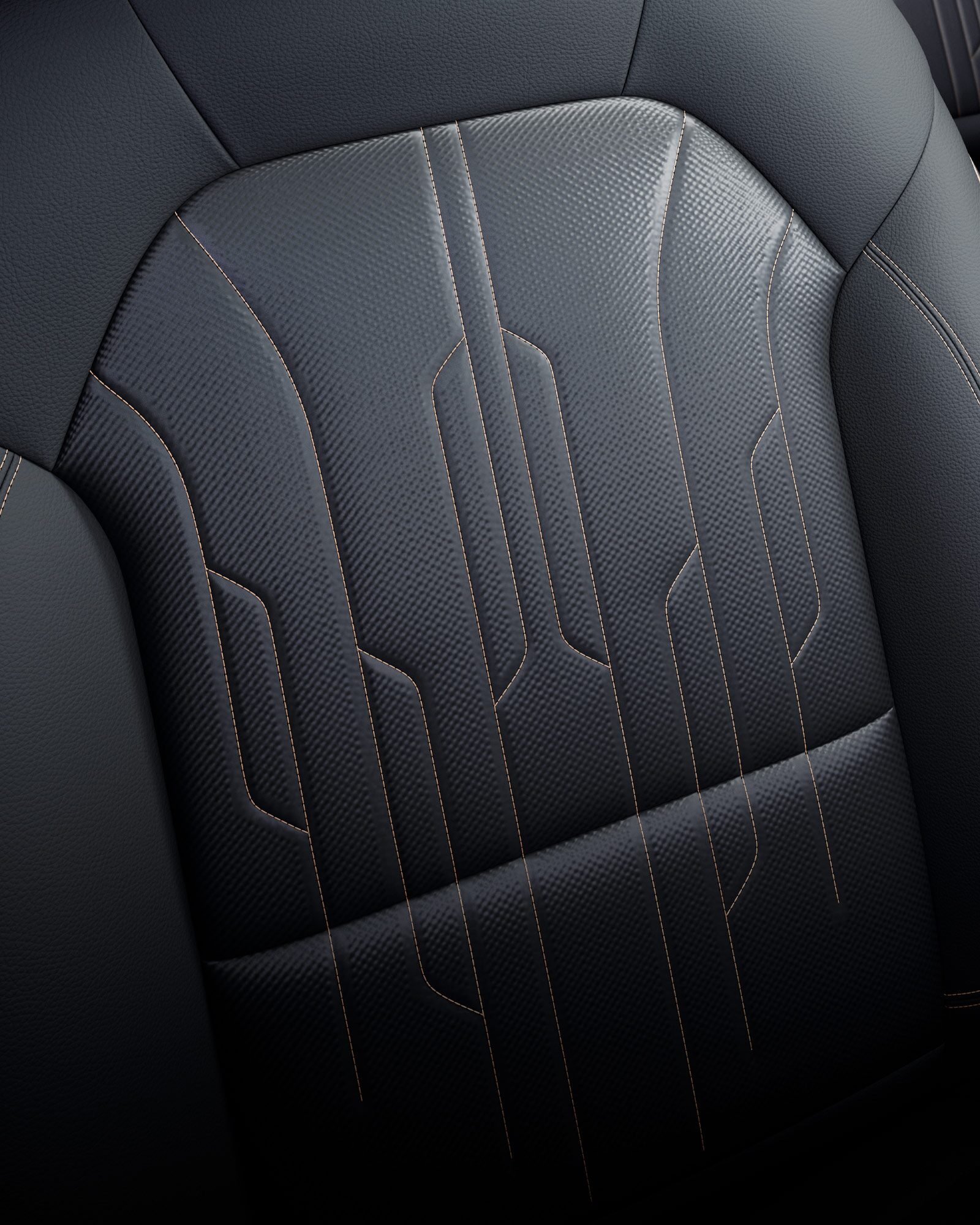 Close-up of the 2026 Buick Envista's Premium Leather Seats with Distinctive Front-seat Stitch Pattern